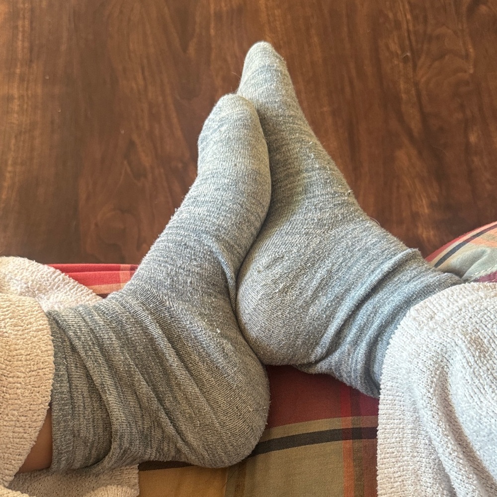 Worn women’s sleep socks